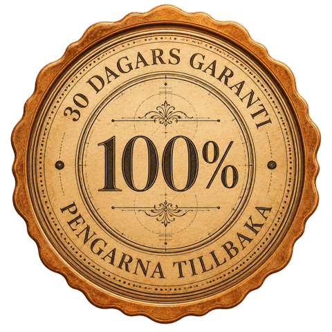 30 dagars garanti, 100 procent pengarna tillbaka
